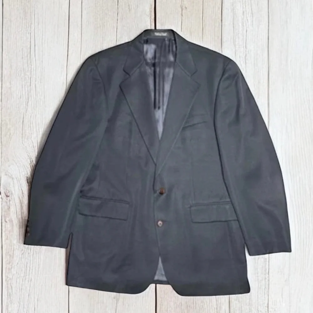 Ralph Lauren Men’s Navy Blue 100% Wool Sport Coat Blazer ~ Size 42 Tall